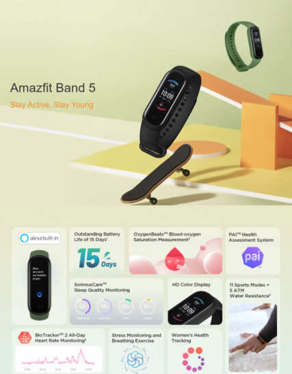 دستبند سلامتی شیائومی مدل Amazfit Band 5