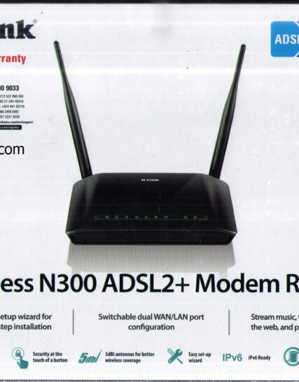 مودم روتر ADSL2 Plus بی‌ سیم N300 دی-لینک مدل DSL-2740U با ضمانت 3ساله