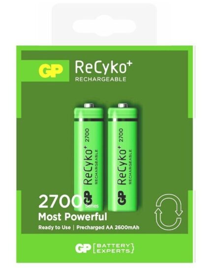 باتری قلمی قابل شارژ جی پی مدل ReCyko Plus 2700 بسته 2 عددی