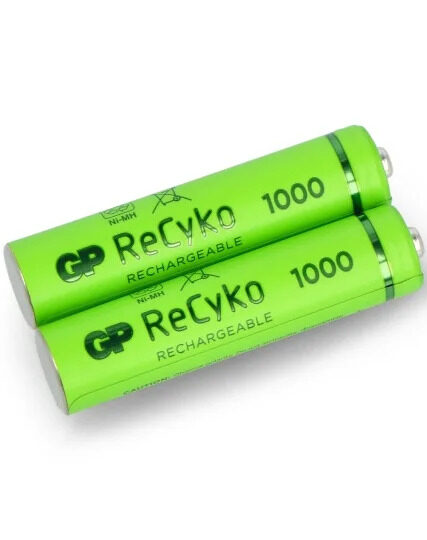 باتری نیم قلمی قابل شارژ جی پی مدل ReCyko+1000 بسته دو عددی