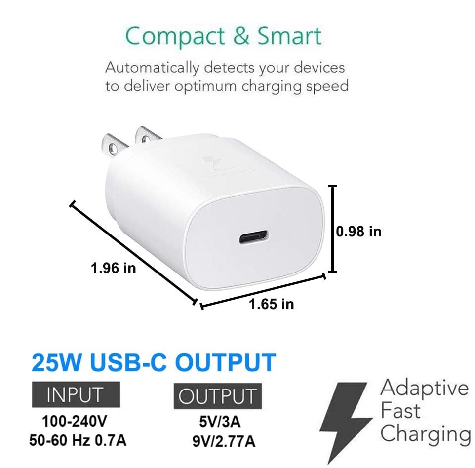 مشخصات و قیمت خرید آداپتور شارژر اورجینال سامسونگ مدل 25W PD Adapter USB-C