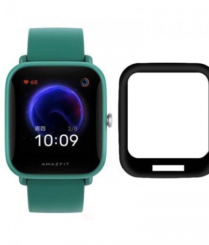 محافظ صفحه نمایش(گلس) دور مشکی ساعت هوشمند Amazfit Bip U