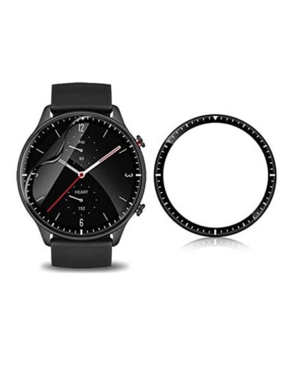 محافظ صفحه نمایش(گلس) دور مشکی ساعت هوشمند Amazfit GTR2