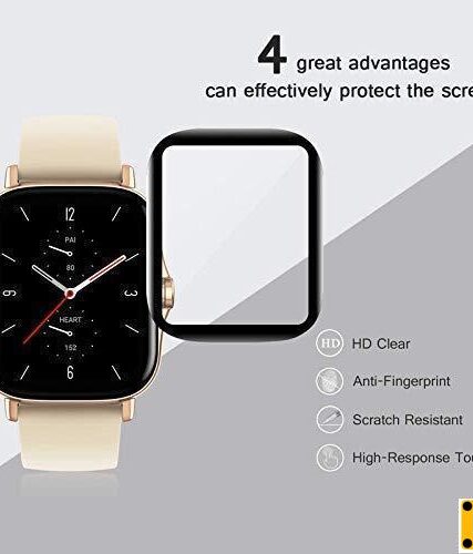 محافظ صفحه نمایش(گلس) نانو سرامیکی دور مشکی ساعت هوشمند Amazfit GTS 2mini