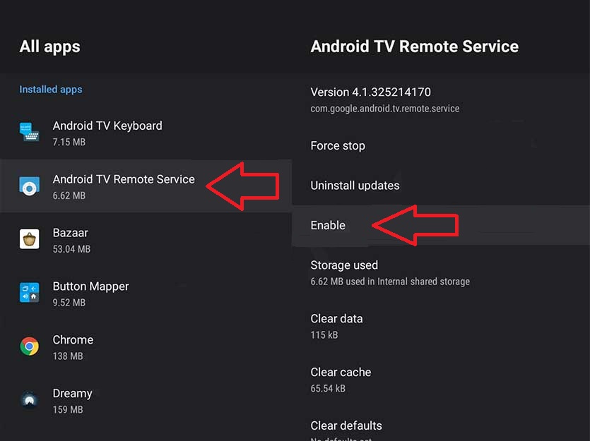 فعال سازی  Android TV Remote Service اندروید تی وی ریموت